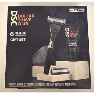 Dollar Shave Club Set 6 Blade, Handle, 2 Blade Cartridges 3oz Shave Butter-NEW